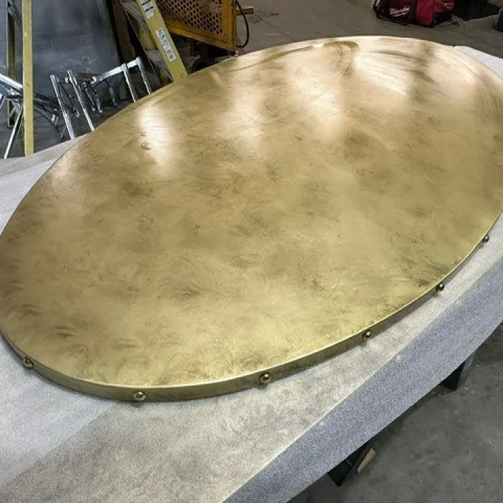 Aged brass table tops