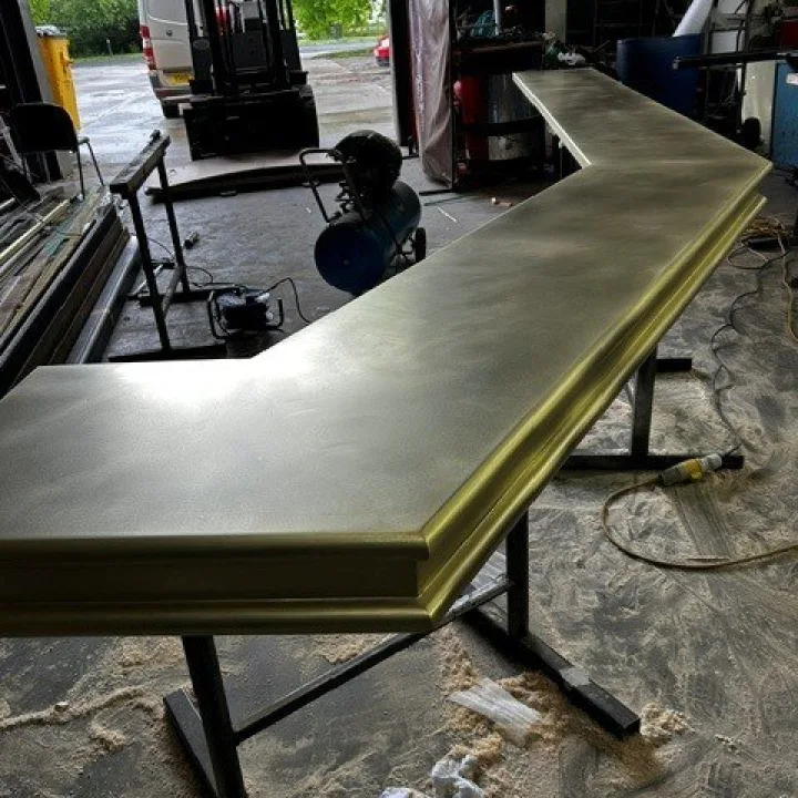 Aged brass bar top