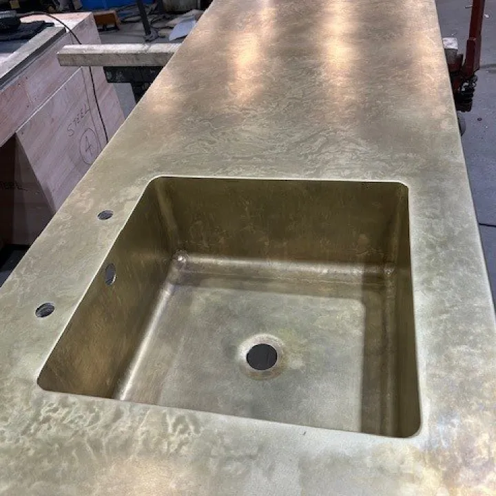 Brass Worktop with Sink